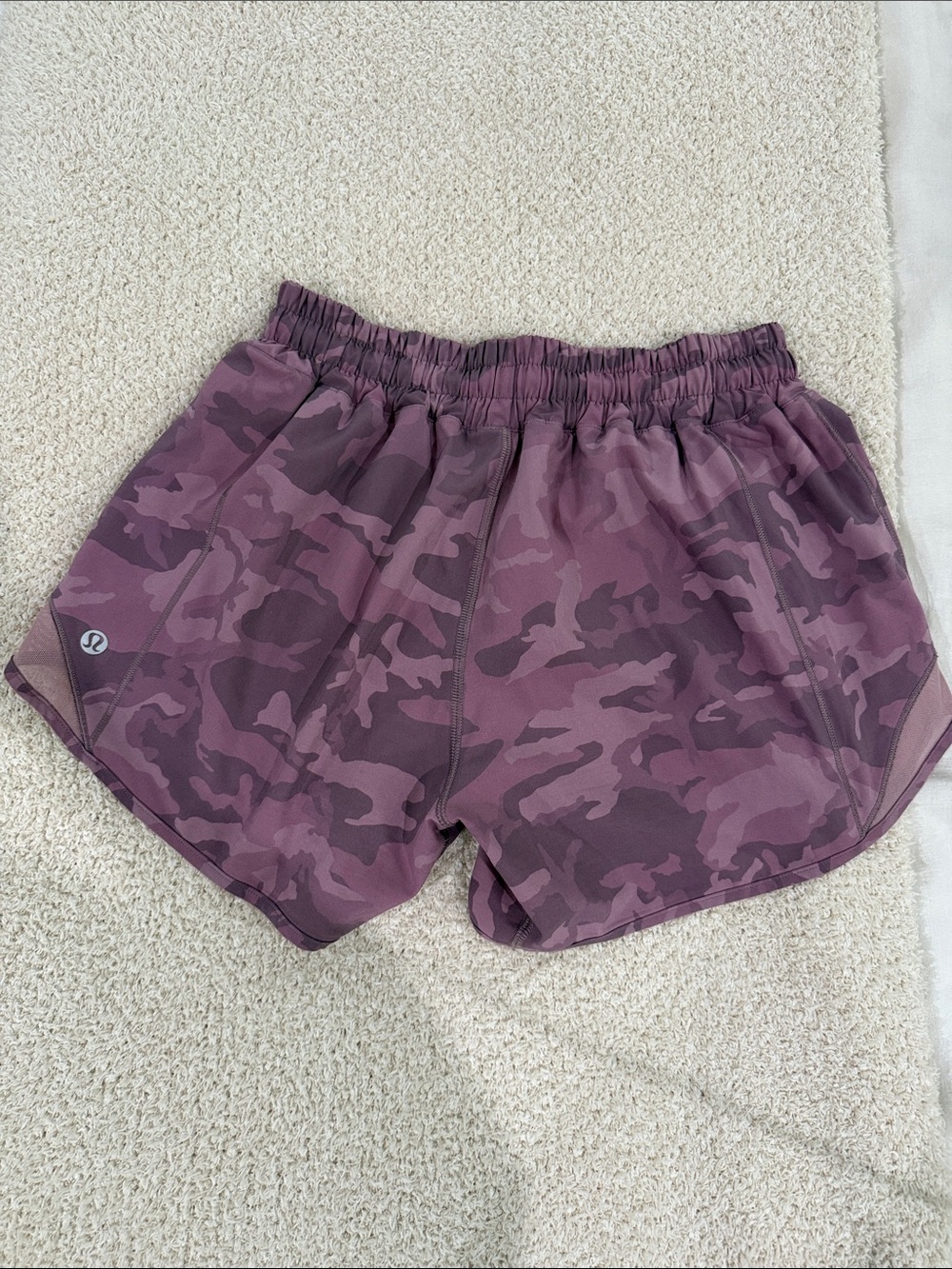 Women’s Plum Camo Athletic Shorts with Elastic Waist